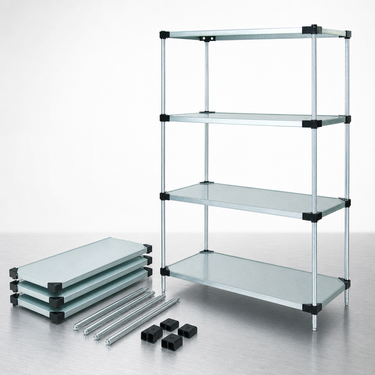 Product image #3 for Quantum 54-Inch W x 24-Inch D x 86-Inch H Solid Shelving Starter Kit with 4 Shelves and 4 Posts