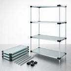 Thumbnail image #3 for Quantum WR86-2454SG Stationary Solid Shelving Starter Unit, 54"W x 24"D x 86"H, 4 Shelves, Galvanized Steel with Chrome Posts