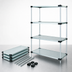 Thumbnail image #3 for Quantum 54-Inch W x 24-Inch D x 86-Inch H Solid Shelving Starter Kit with 4 Shelves and 4 Posts