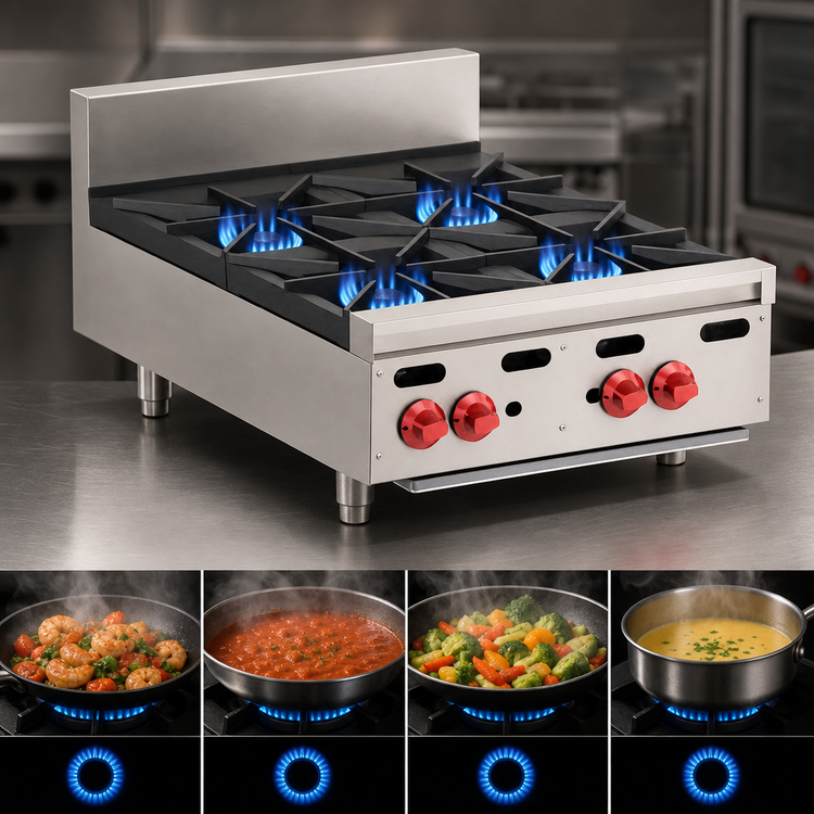 Product image #3 for Wolf Achiever AHP424 24-Inch Countertop Gas Hotplate with 4 Open Burners