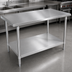 Thumbnail image #3 for John Boos Stallion 108-Inch x 24-Inch 16-Gauge 300 Series Stainless Steel Flat Top Work Table with Safety Edge and Adjustable Undershelf