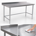 Thumbnail image #3 for Klinger's Trading 72-Inch Stainless Steel Work Table with Open Base, 18-Gauge 430 Top and 2-Inch Rear Up-Turn