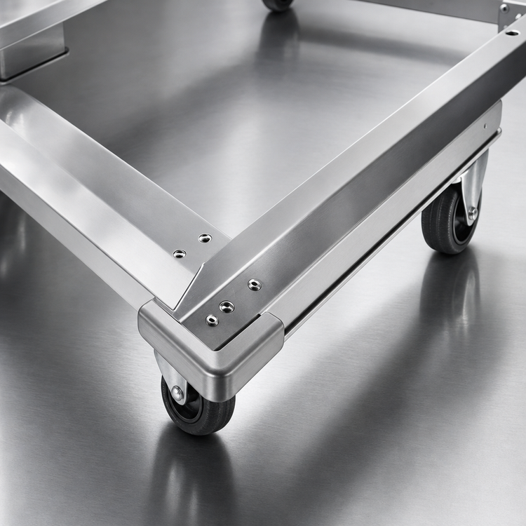 Product image #3 for Metro Made-to-Order Stainless Steel Truck Dolly Frame, 72 x 18 Inches, Wraparound Bumper