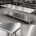 Thumbnail image #3 for 120 Inch x 30 Inch Stainless Steel Work Table with Reinforced Top and Adjustable Undershelf
