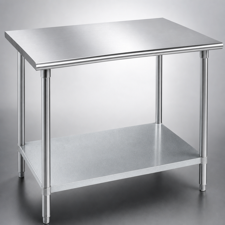 Product image #3 for Advance Tabco 30 Inch x 30 Inch Square Stainless Steel Work Table with Adjustable Galvanized Undershelf