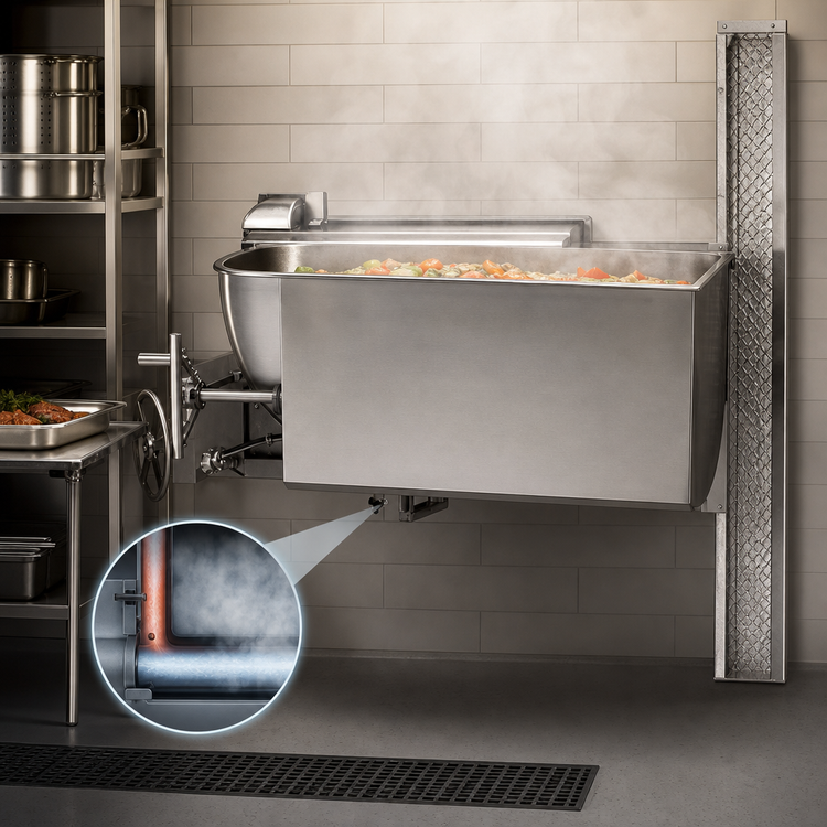 Product image #3 for Legion TWSWC-40 40-Gallon Direct Steam Tilting Wall-Mount Steam Kettle