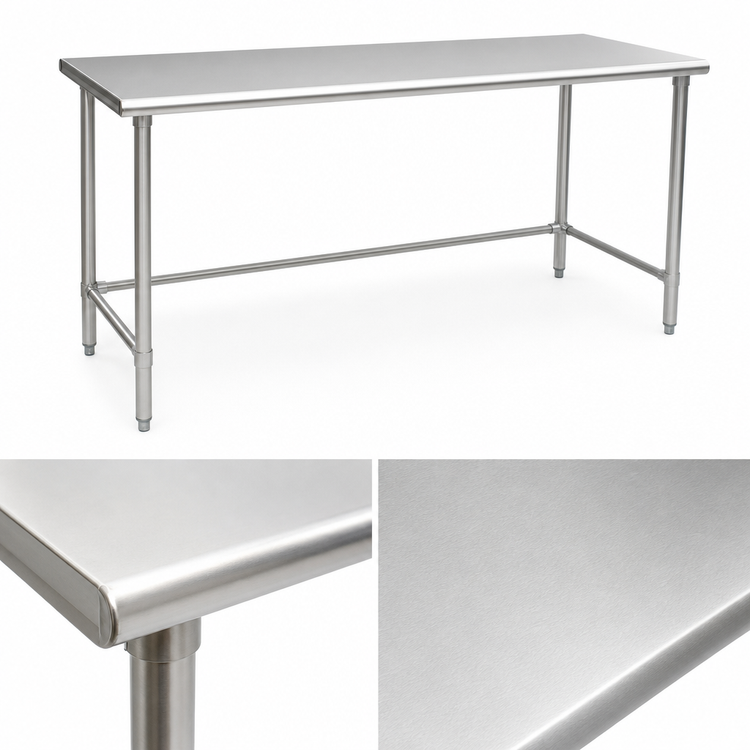 Product image #3 for Eagle Group BlendPort® Budget Series 60 Inch x 24 Inch 430 Stainless Steel Work Table with Open Base