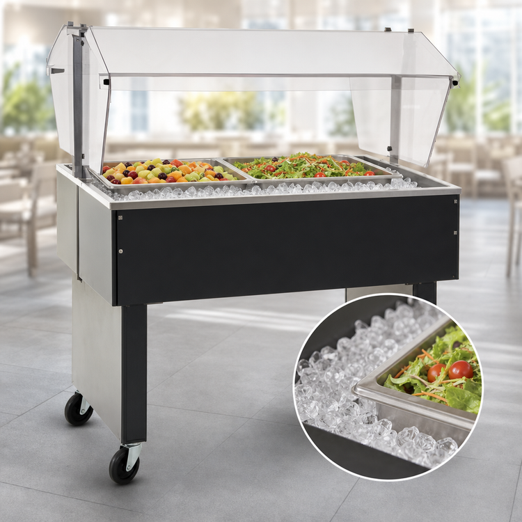 Product image #3 for Service Mate Portable Ice-Cooled Buffet Cold Pan Unit, 33-Inch Wide, 2-Pan Capacity