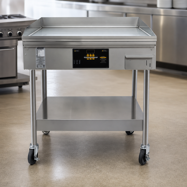 Product image #3 for AccuTemp AccuSteam Electric Floor Model Griddle with Stand and Casters, 36 x 24 Inch Cooking Surface, Digital Controls, 208V, 3-Phase
