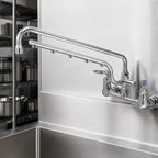 Thumbnail image #3 for T&S Brass UltraRinse B-0230-U18-CR Wall-Mount Pre-Rinse Mixing Faucet, 8-Inch Adjustable Centers, 18-Inch Swing Nozzle, 1.5 GPM Spray Arm