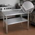 Thumbnail image #3 for 48-Inch x 30-Inch 18-Gauge Stainless Steel Work Table with 2-Inch Backsplash and Adjustable Undershelf