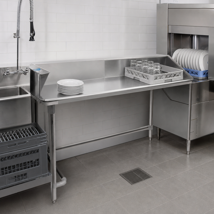 Product image #3 for 72-Inch Straight Clean Dish Table, Right-to-Left, 18-Gauge T-304 Stainless Steel