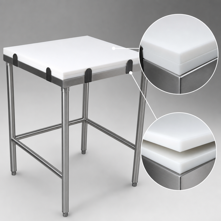 Product image #3 for John Boos GMT015 Poly Top Work Table / Breaking Table with 1-1/2-Inch HDPE Top, Stainless Steel Base, 40" W x 36" D