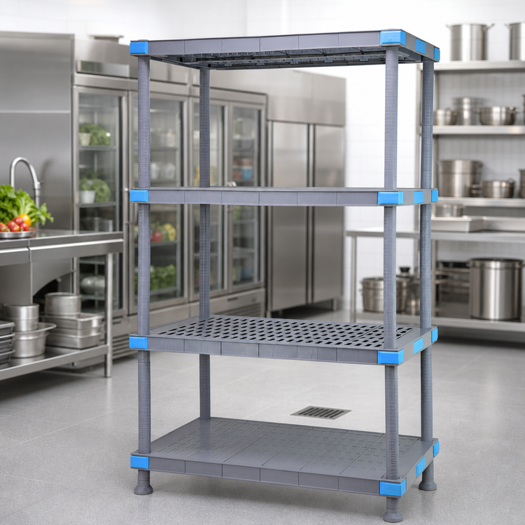 Product image #3 for Quantum Millenia 48-Inch x 24-Inch x 74-Inch Stationary Polymer Shelving Starter Unit