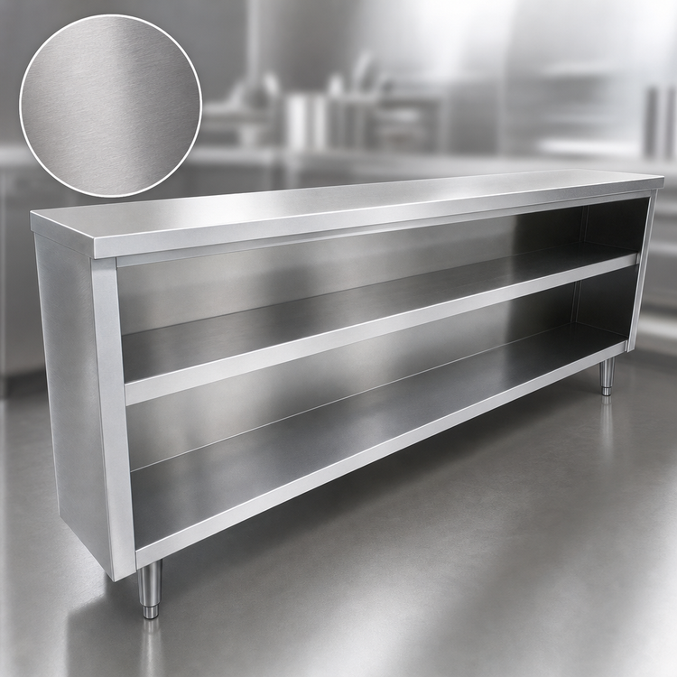 Product image #3 for Advance Tabco Special Value Series 60-Inch Stainless Steel Dish Cabinet with Open Base and Mid-Shelf