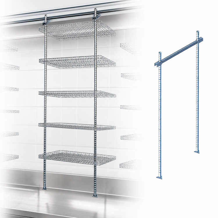 Product image #3 for Quantum 24-Inch Chrome-Plated Intermediate Overhead Track Shelving Kit