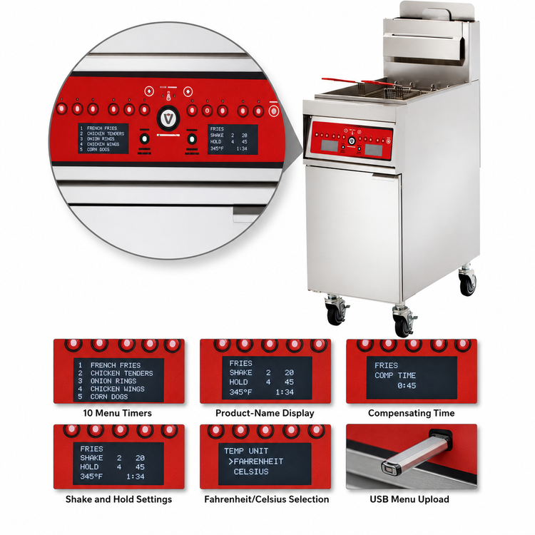 Product image #4 for Vulcan PowerFry5 High-Efficiency 21-Inch Freestanding Gas Fryer with Programmable Computer Controls and KleenScreen PLUS Filtration