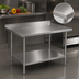 Thumbnail image #3 for Mixrite 60-Inch x 24-Inch x 36-Inch Stainless Steel Work Table with Adjustable Undershelf and 2-Inch Rear Edge Up