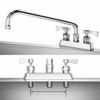 Thumbnail image #3 for Krowne 15-312L-W-E6 4-Inch Center Deck-Mount Manual Faucet with 12-Inch Swing Spout, Wrist Blade Handles, Ceramic Valves, 2.20 GPM