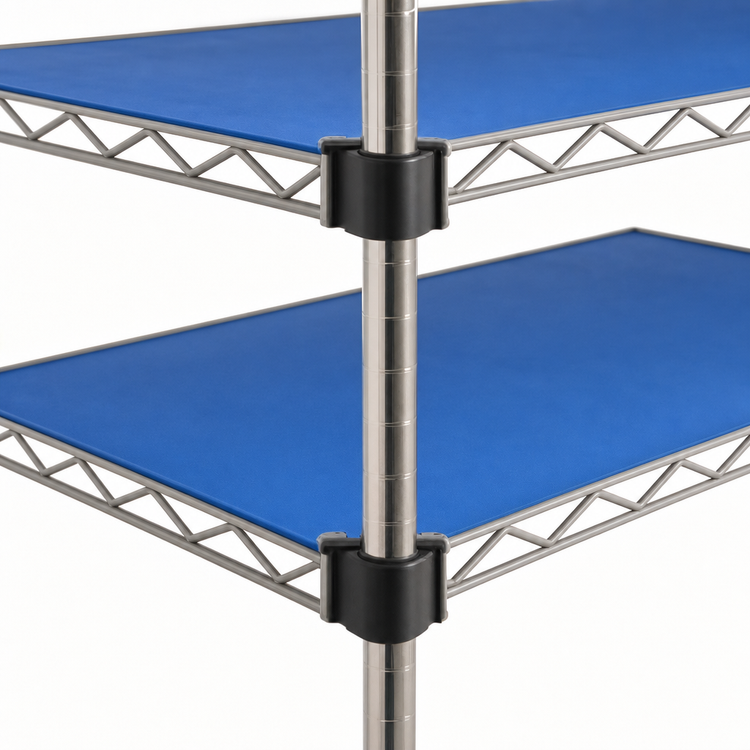 Product image #3 for QuadPlus Solid Polymer Shelf Mat, 72 x 21 Inches, Blue with Gray Epoxy Wire Frame