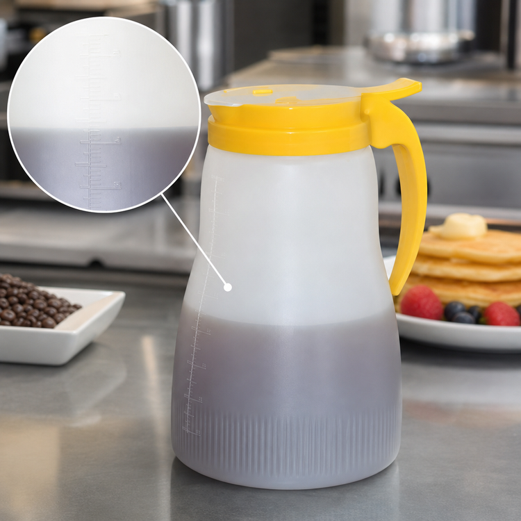 Product image #3 for Vollrath Dripcut® 64 oz White Polyethylene Syrup Server with Graduated Markings
