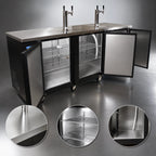 Thumbnail image #4 for BK Resources DBC-23-90 90-Inch Underbar Draft Beer Cooler, 3-Keg Capacity, 2 Towers, 3 Doors