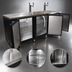 Thumbnail image #4 for BK Resources 90-Inch Underbar Draft Beer Cooler / Kegerator Beer Dispenser with 3 Doors, 2 Towers and 3-Keg Capacity