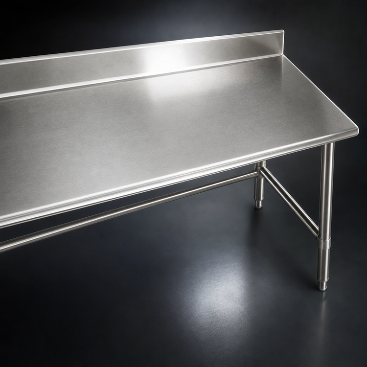 Product image #3 for Deluxe Series 144-Inch x 24-Inch Stainless Steel Work Table with 4-1/2-Inch Backsplash