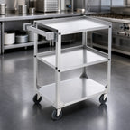 Thumbnail image #3 for Vollrath 97326 Stainless Steel 3-Shelf Utility Bus Cart, 400 lb Capacity, Solid Shelves