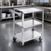 Thumbnail image #3 for Vollrath Heavy-Duty Stainless Steel 3-Shelf Utility Bus Cart, 400 lb Capacity