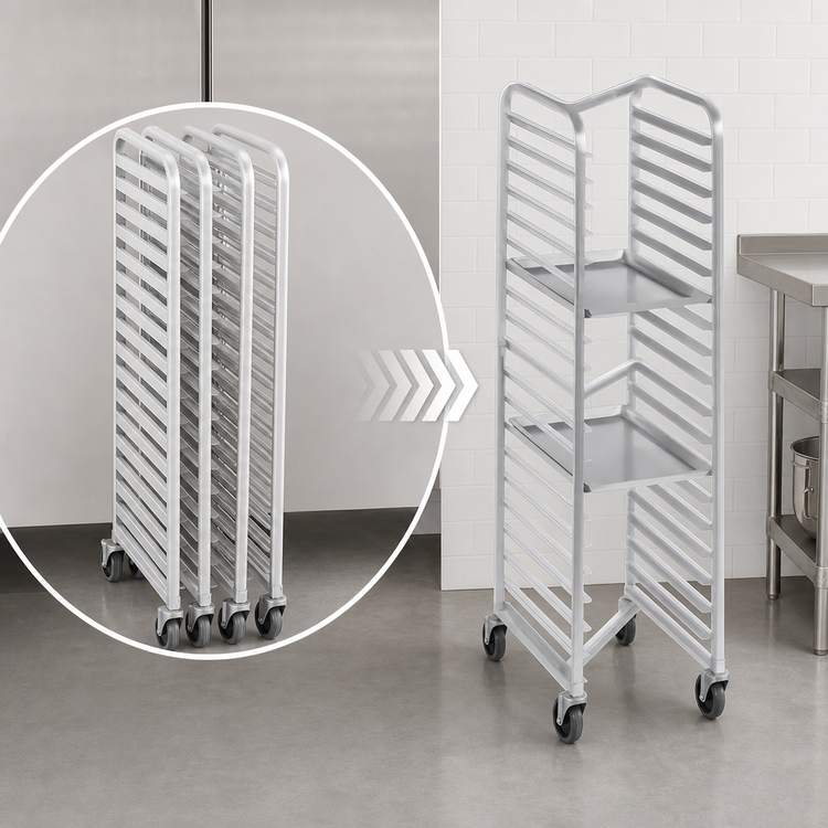 Product image #4 for Channel Manufacturing 425AN Mobile Nesting Aluminum End-Load Bun Pan Rack, 9 Full-Size Pan Capacity