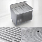 Thumbnail image #3 for Krowne Royal Series KR24-S36 36-Inch x 24-Inch Stainless Steel Freestanding Underbar Drainboard with Open Cabinet Base and 6-Inch Backsplash