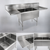 Thumbnail image #3 for John Boos B Series 2-Compartment Stainless Steel Sink with Left and Right Drainboards, 75-1/4 Inch Wide