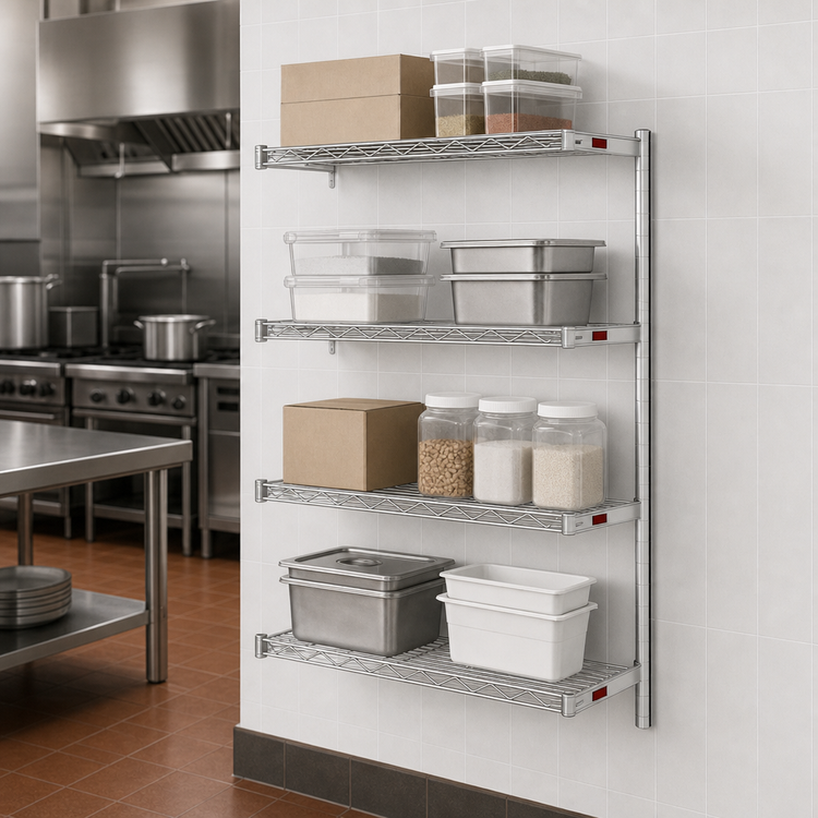 Product image #3 for Eagle Group 4-Tier Add-On Wire Shelving Unit, 24 x 21 x 74 Inches, Chrome-Plated