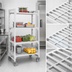 Thumbnail image #4 for Cambro Camshelving Premium 21-Inch Deep x 36-Inch Wide x 75-1/4-Inch High 4-Tier Vented Mobile Starter Shelving Unit, Speckled Gray