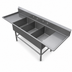 Thumbnail image #3 for John Boos Pro-Bowl 3-Compartment Stainless Steel Sink With Left and Right Drainboards, 30 x 24 x 14 Bowls