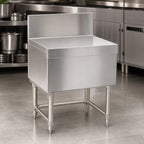 Thumbnail image #3 for Eagle Group Spec-Bar FB6-24 6 x 24 Inch 304 Stainless Steel Sink Filler Board with Adjustable Bullet Feet
