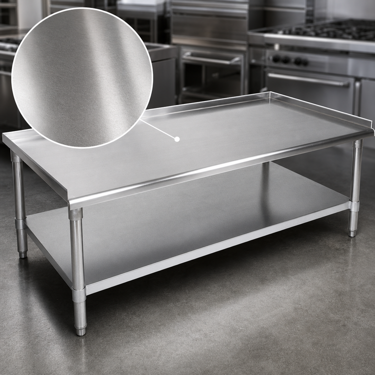 Product image #3 for John Boos Stainless Steel Equipment Stand with Upturned Back and Sides, 24 x 30 x 24 Inches