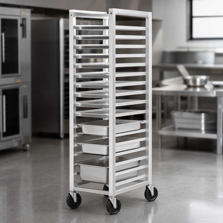Product image #3 for Channel Standard Series 12 x 20 End-Load Steam Table Pan Rack with 5-Inch Casters, Aluminum, 11-Pan Capacity
