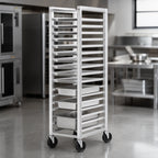 Thumbnail image #3 for Channel Manufacturing ETPR-5E 12 x 20 End-Load Steam Table Pan Rack, Aluminum, 11-Pan, 5-Inch Spacing, Mobile