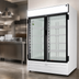 Thumbnail image #3 for Fogel Two-Section Glass Door Reach-In Refrigerator Merchandiser, 45 Cu. Ft., Bottom-Mounted Self-Contained