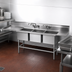 Thumbnail image #3 for Eagle Spec-Master FN Series 3-Compartment Coved Corner Sink with 18-Inch Left Drainboard, 16 x 20 x 14-Inch Bowls, 14-Gauge Stainless Steel