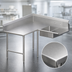 Thumbnail image #3 for Pro-Bowl 84-Inch L-Shaped Soiled Corner Dishtable with 20 x 20 x 8 Bowl, Left-to-Right, 14-Gauge Stainless Steel