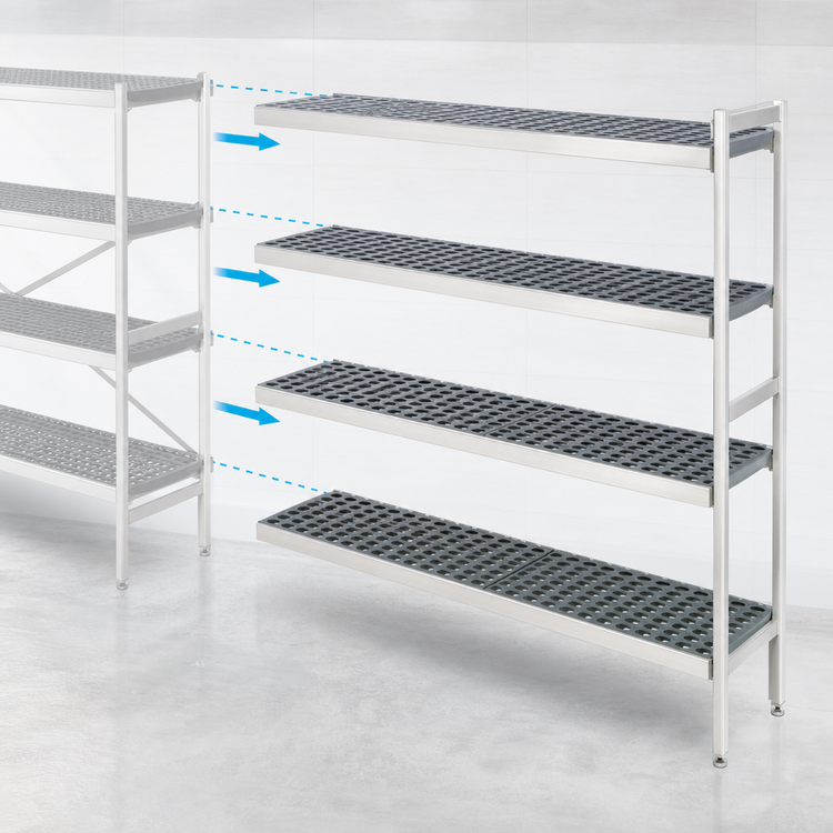 Product image #3 for Fermostock 4-Tier Add-On Shelving Unit with Removable Polymer Inserts, 66 Inch H x 38 Inch W x 14 Inch D