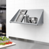 Thumbnail image #3 for 21-Inch Wall-Mounted Slanted Stainless Steel Slant Rack Shelf with Solid End Brackets