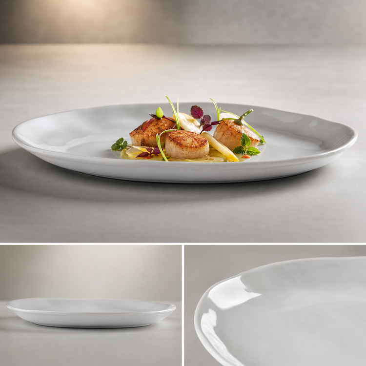 Product image #4 for American Metalcraft Crave Collection Cloud 11 1/8-Inch Round Coupe Melamine Plate