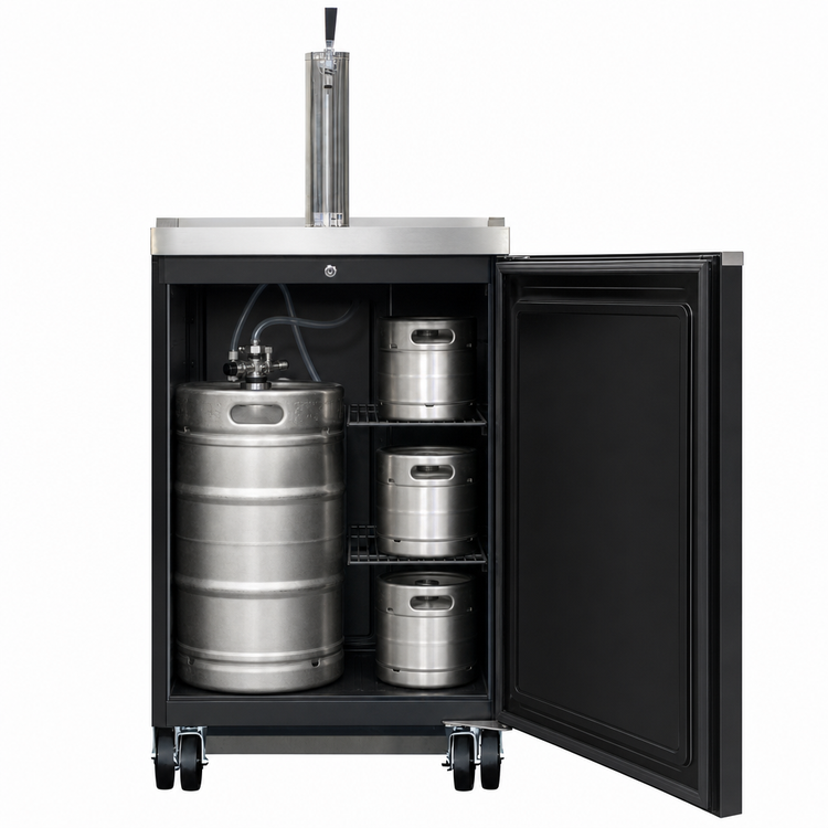 Product image #3 for Continental Refrigerator 24-Inch Flat-Top Keg Cooler, 8.0 Cu. Ft., 1 Column, Black Enamel, R-290