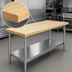 Thumbnail image #3 for Eagle Group 72 Inch x 24 Inch Hardwood Top Work Table with Stainless Steel Undershelf and Tubular Legs