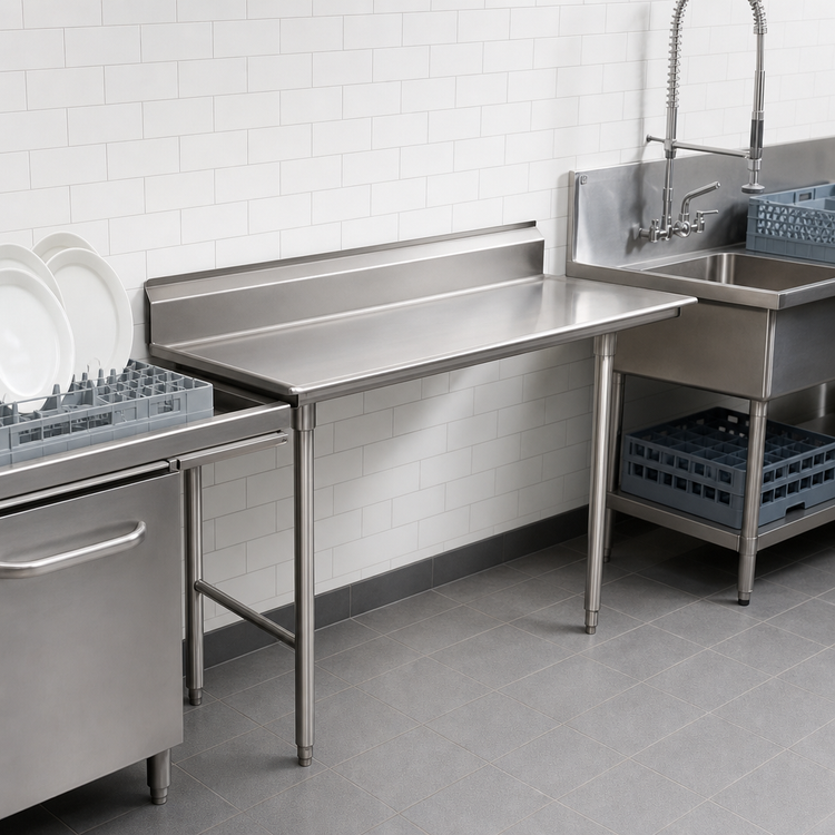 Product image #3 for Eagle Group Straight Left-to-Right Clean Dishtable, 24 x 30 Inches, 16/430 Stainless Steel Top