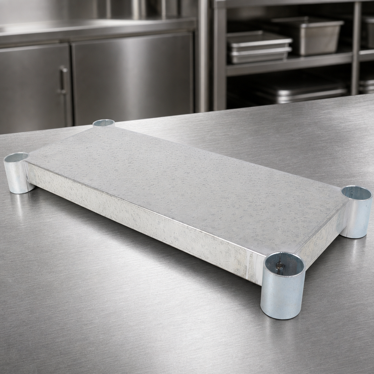 Product image #3 for BK Resources 84 x 30 Inch Galvanized Steel Undershelf for Work Tables